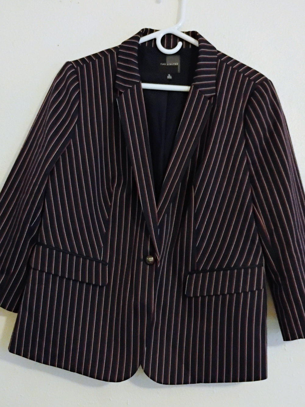 XL The Limited Black Or Dark Navy Blazer with Red Pinstripes